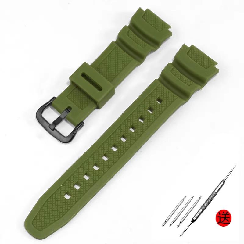 Аксессуары для ремешка часов подходят для Casio Watch W-218h / F-108 AE1200 / 1000 / 1300 смола силикон ремешок для часов 18 мм
