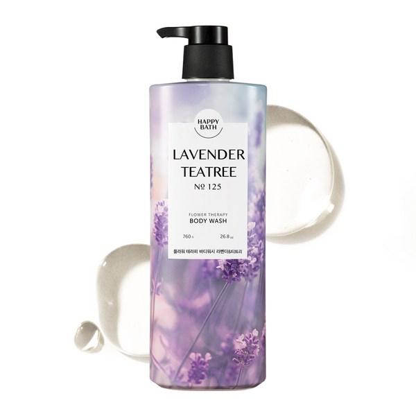 Happy Bath Flower Therapy Lavender & Tea Tree Body Wash Lavender Incense, 760g, 1 Korean Cosmetics