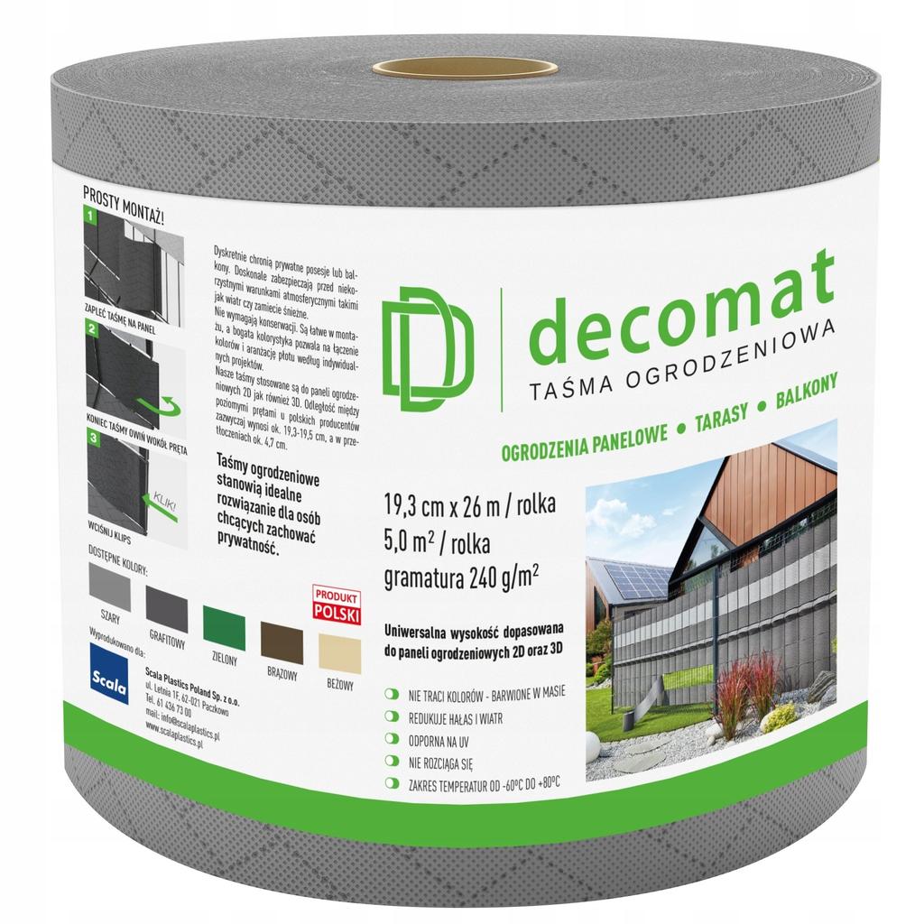Decomat Fence Tape 19.3X26M, Gray