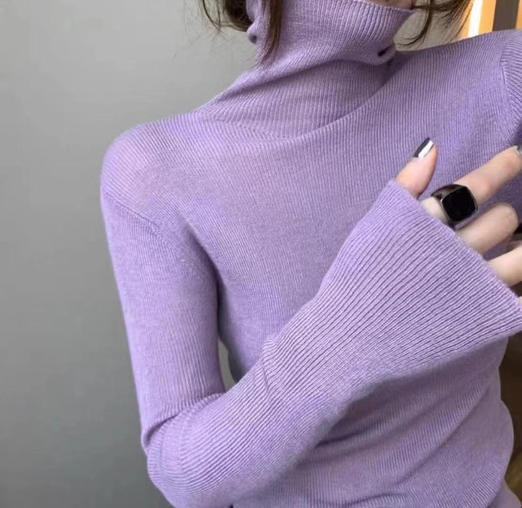 Осенне-зимний женский свитер, водолазка, нижняя рубашка с длинными рукавами, тонкая часть внутреннего плотного тонкого вязаного свитера