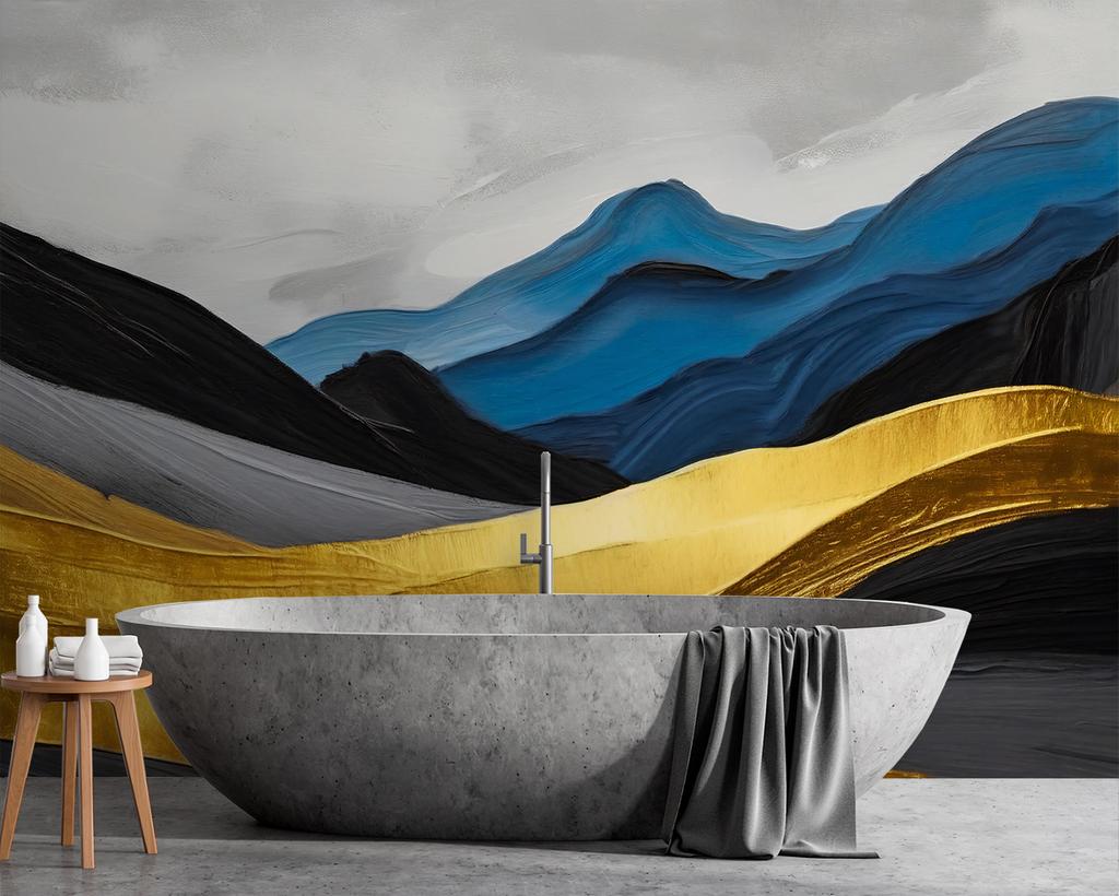 Обои Горы абстракция золото гламур