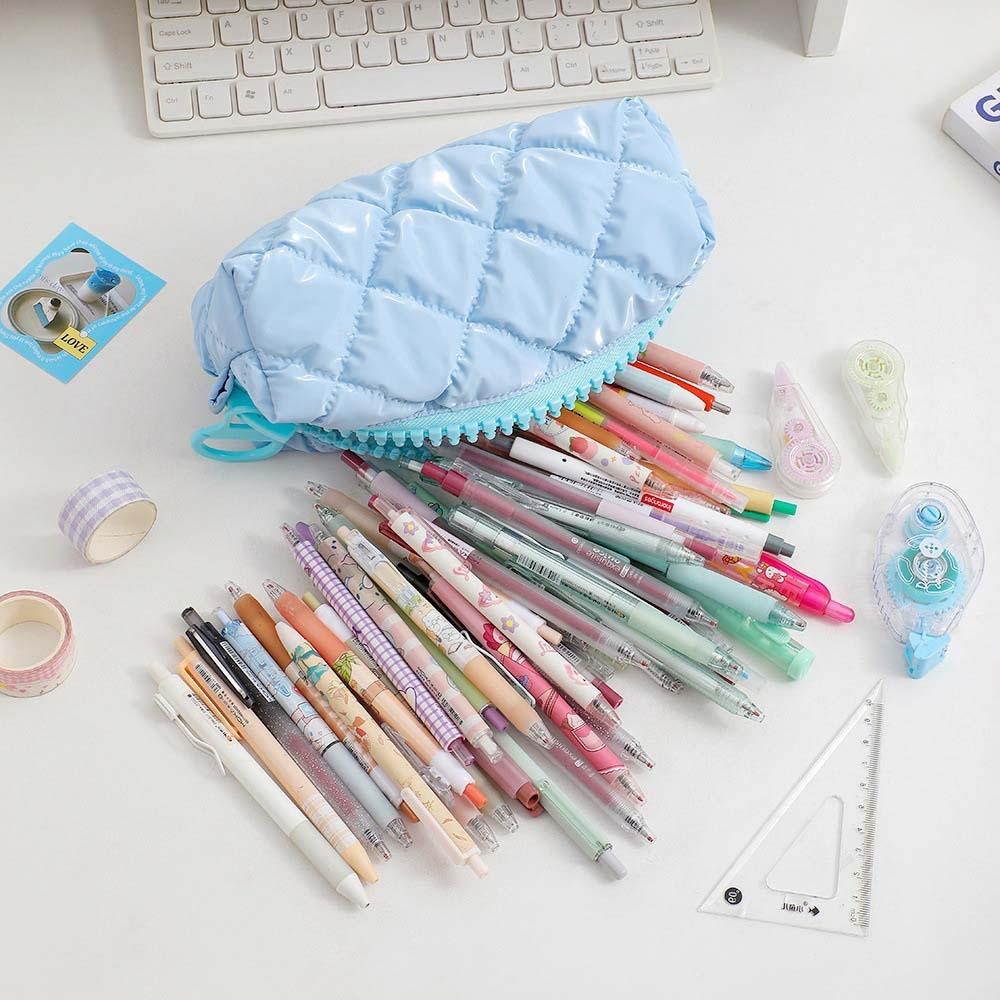 Stationery Organizer Large Pen Bag Candy Color Pencil Case Cosmetics Storage Stationery Bag School