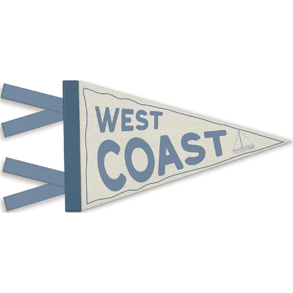 Coastal Granddaughter Room Decor, Surf Pennant Felt Banners Flags, Nautical Coastal Ocean Nursery Wall Hanging Banner for Toddler Girls Room Bedroom