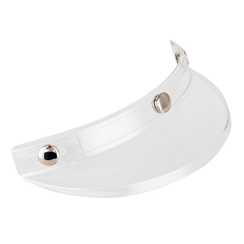 3 Snap-Button Visor Up Wind Shield Open Face Motorbike Helmet AntiUV Visor