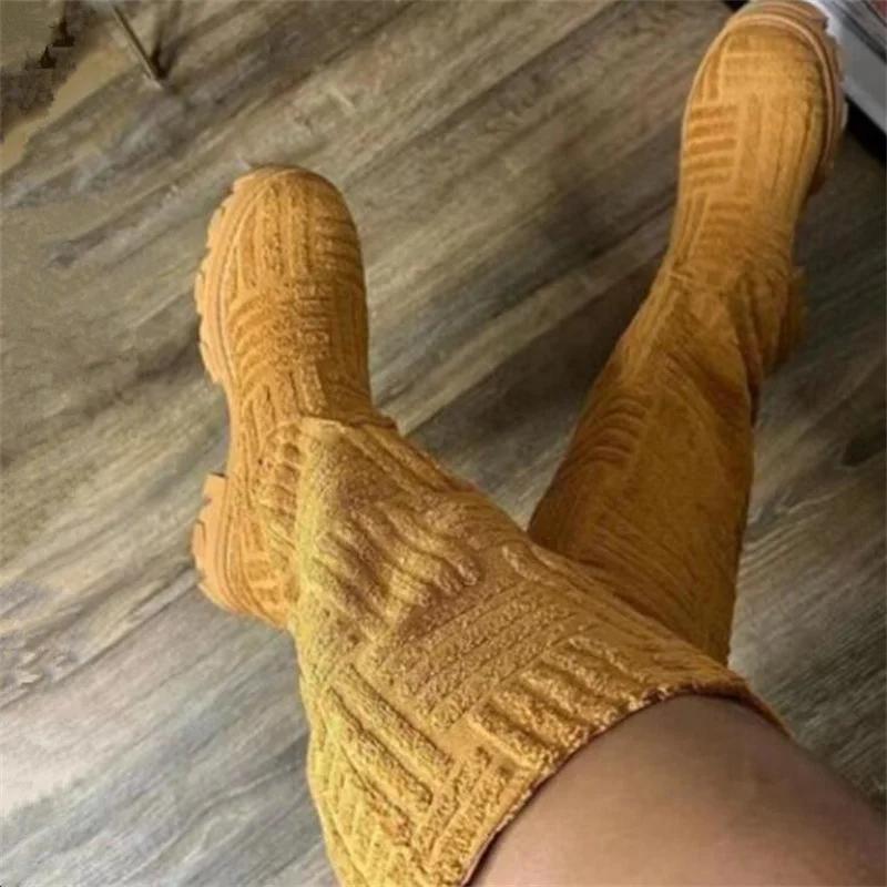 Модные женские сапоги на высоком каблуке, зимние, на толстой платформе, мотоциклетные, удобные, женские, роскошные, повседневные, на танкетке, сапоги Zapatos De Mujer