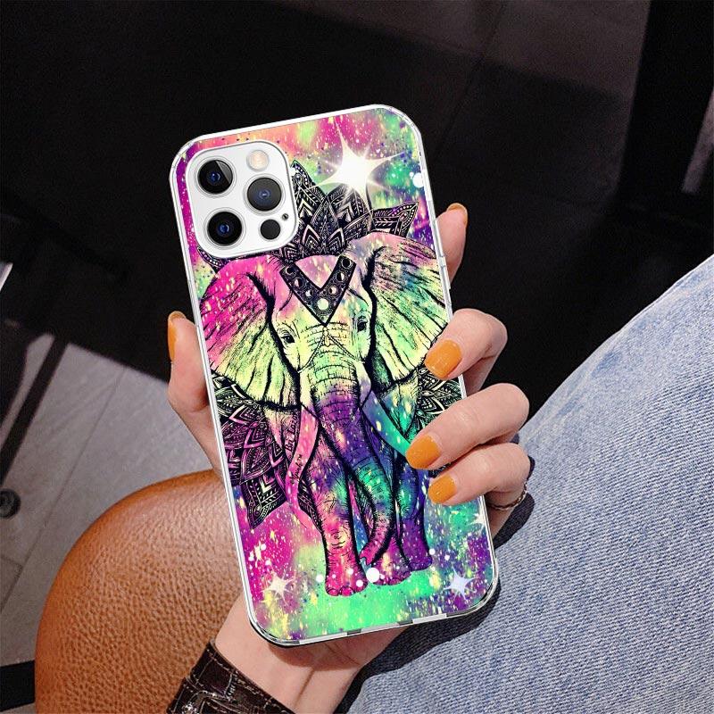 Чехол для телефона Elephant Mandala Aztec Phnoe для Iphone 17 Air 16 16E 11 12 13 Mini 14 Plus 15 Pro Max 7 8 + SE 2020 Чехол для телефона Coque
