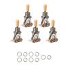 Yibuy 5-Pack Chrome 3-Way Guitar Switches with Yellow Tips