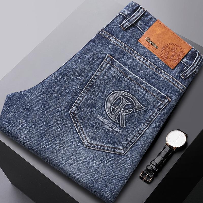 2024 New Four Seasons Wearable Autumn/Winter High End Light Luxury Stretch Jeans For Men'S Trendy Brand Long Pants