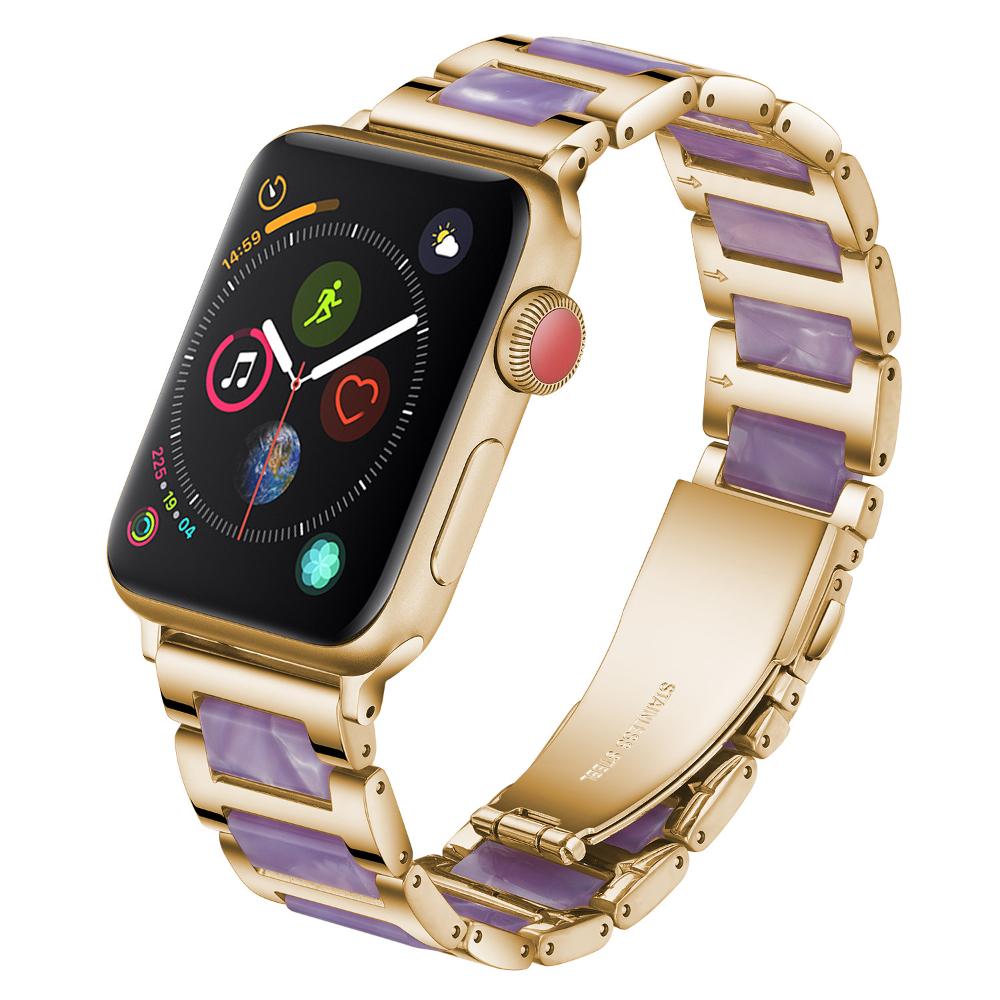 Ремешок из смолы+металла для Apple Watch Ultra 3/2 Ремешок 49мм 46мм 45мм 41мм 44мм 40мм 42мм Ремешок для часов iWatch Серии 11 10 9 8 7 6 5 SE 3