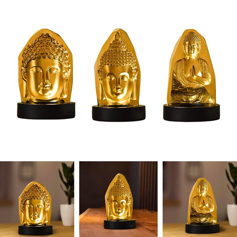 1Pc Buddha Candlestick Figurine Buddha Fireplace Desktop Ornament Arts and Crafts Entrance Hall