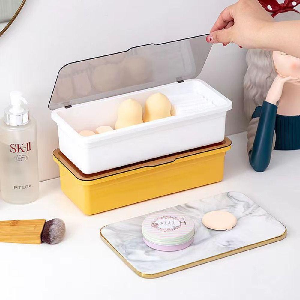 Пылезащитный ящик для хранения косметики с крышкой, настольный органайзер, простая подставка для палочек, кухня