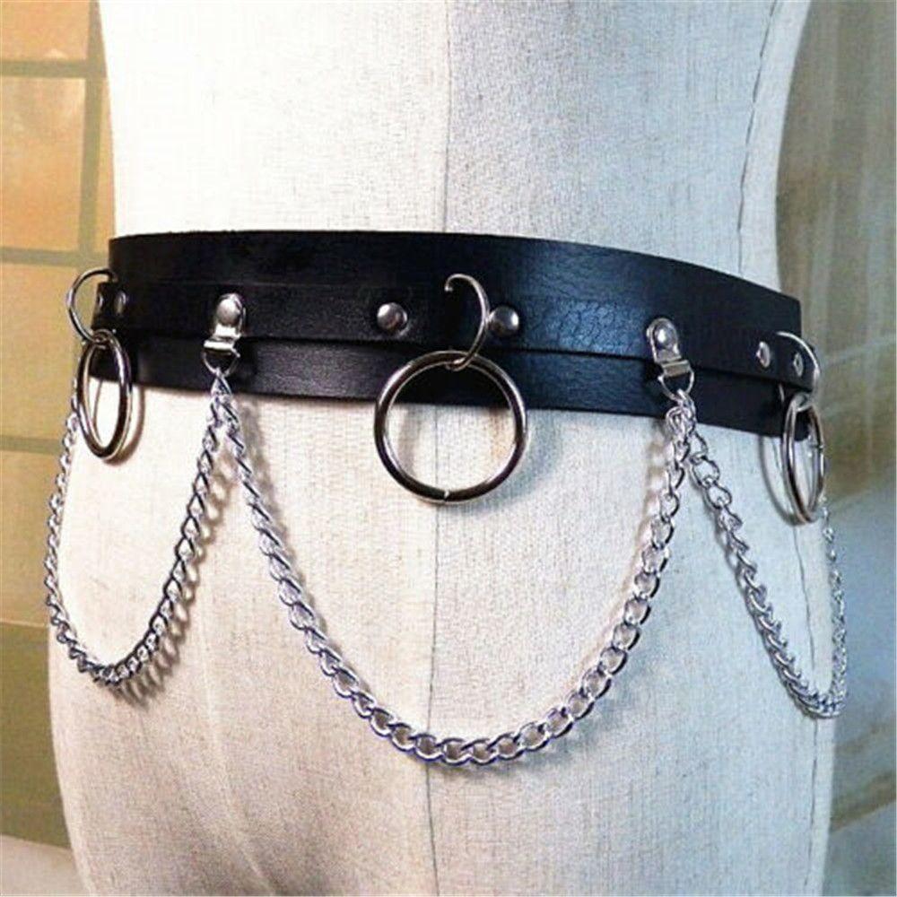 PU кожа хип-хоп металлическая бижутерия для тела пояс с кисточками цепочка на талию ожерелье на живот
