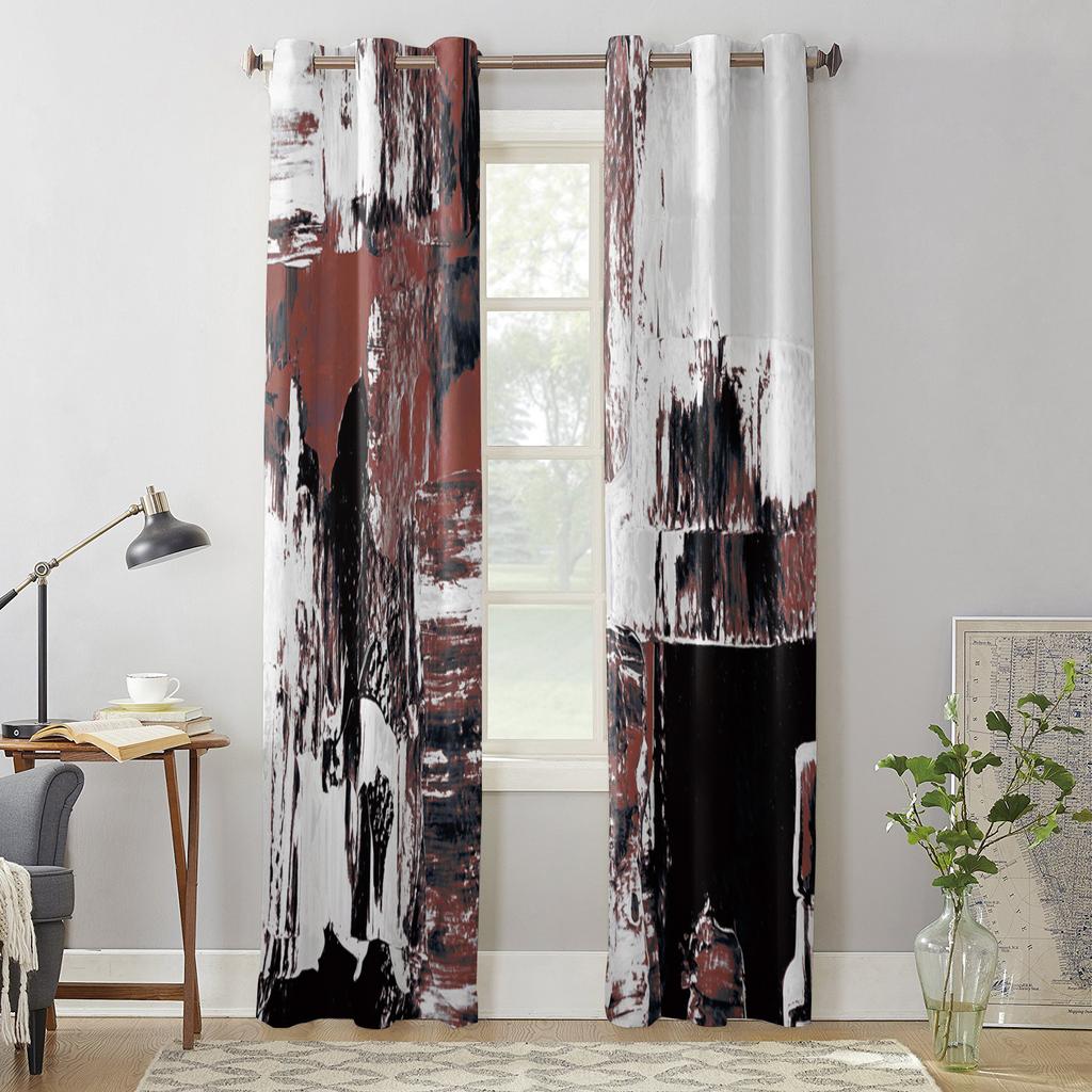 Занавеска для спальни и кухни, абстрактные цветные акварельные краски, оконные шторы, шторы для гостиной, декоративные предметы