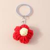 Aihua Hot New Handmade Knitted Keychain Keyring For Women Girl Cute Crocheted Flower Pendants Car Key Ring Handbag Charms Gifts