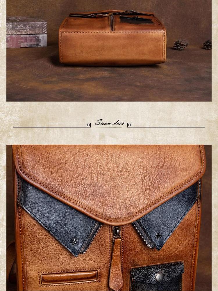 Johnature Vintage Genuine Leather Backpack Women Bag Leisure Large Capacity Real Cowhide Travel Bag Creative Backpacks