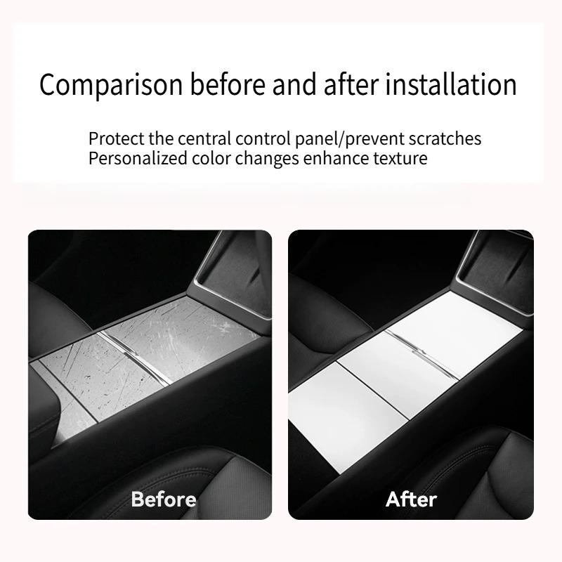 For Tesla Model Y Juniper 2026 Model 3 Highland Central Control Panel Adhesive Free Sticker Electrostatic Adsorption Protector