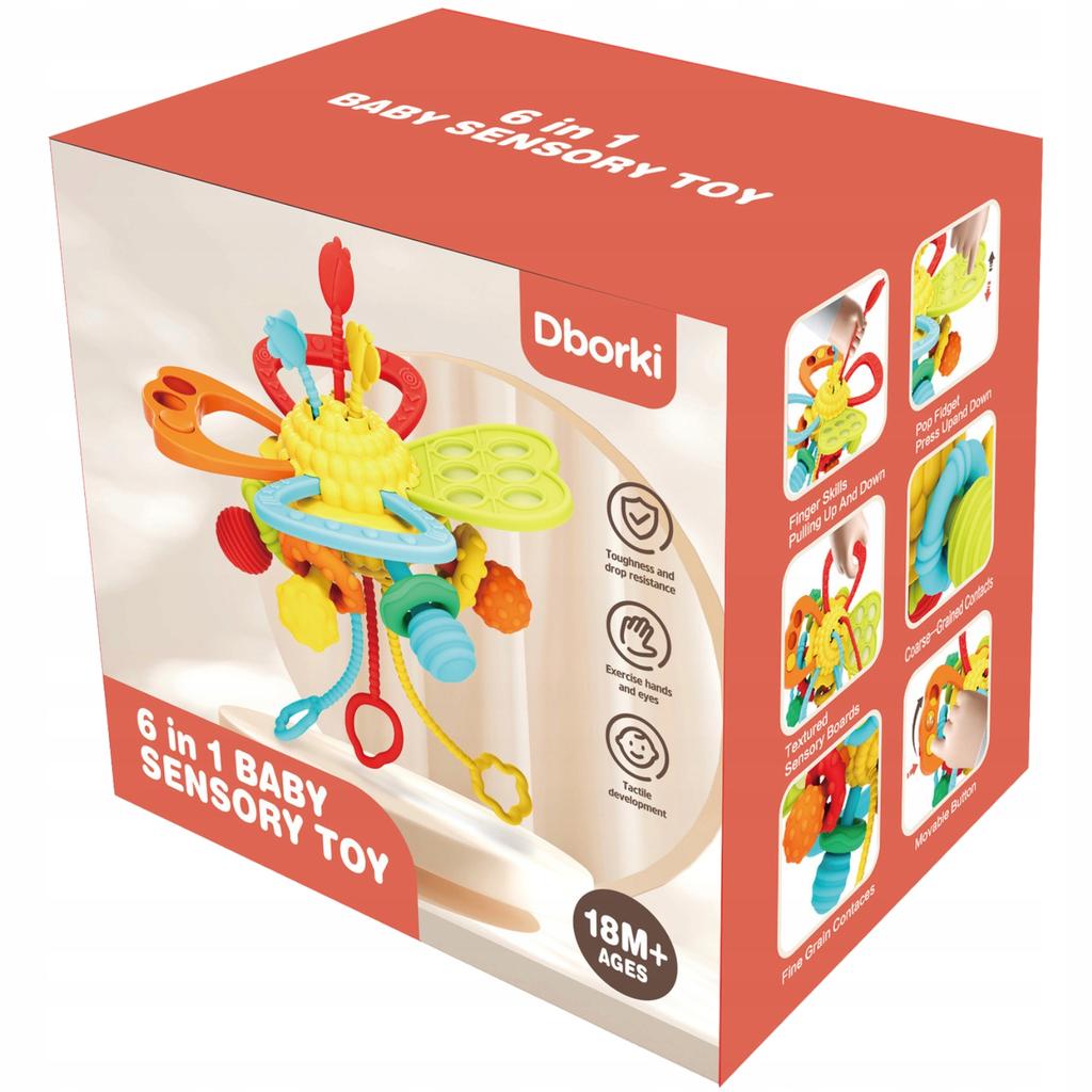 Colorful Anti-Stress Toy Sensory Teether Soft Ball With Accessories