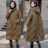 Women Loose Long Coat White Duck Down Jacket Women Winter Female Overcoat Winter Hooded Puffer Feather Parkas