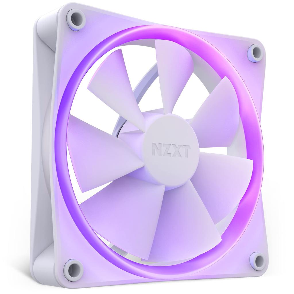 NZXT F120RGB 120mm RGB Compatible White PC Case Fan FN1762 RF-R12SF-W1