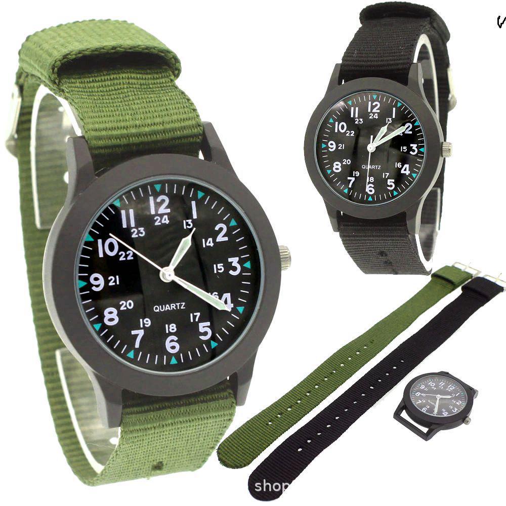Unisex Casual Canvas Strap Watches with Pin Buckle Design