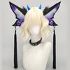 Ободки с бабочками Косплей Дьявольский глаз Крыло Ободки для волос Темный головной убор Макияж Умывание лица Ободки для волос Вечеринка по случаю дня рождения