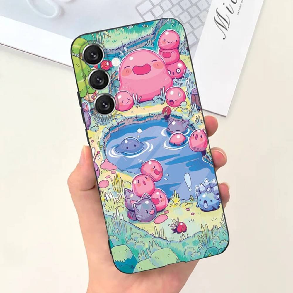 Чехол для телефона S-Slime Rancher Чехол для телефона для Samsung S25,S24,S21,S22,S23,S30,Ultra,S20,Plus,Fe,Lite,Note,10,9,5G Черный Чехол