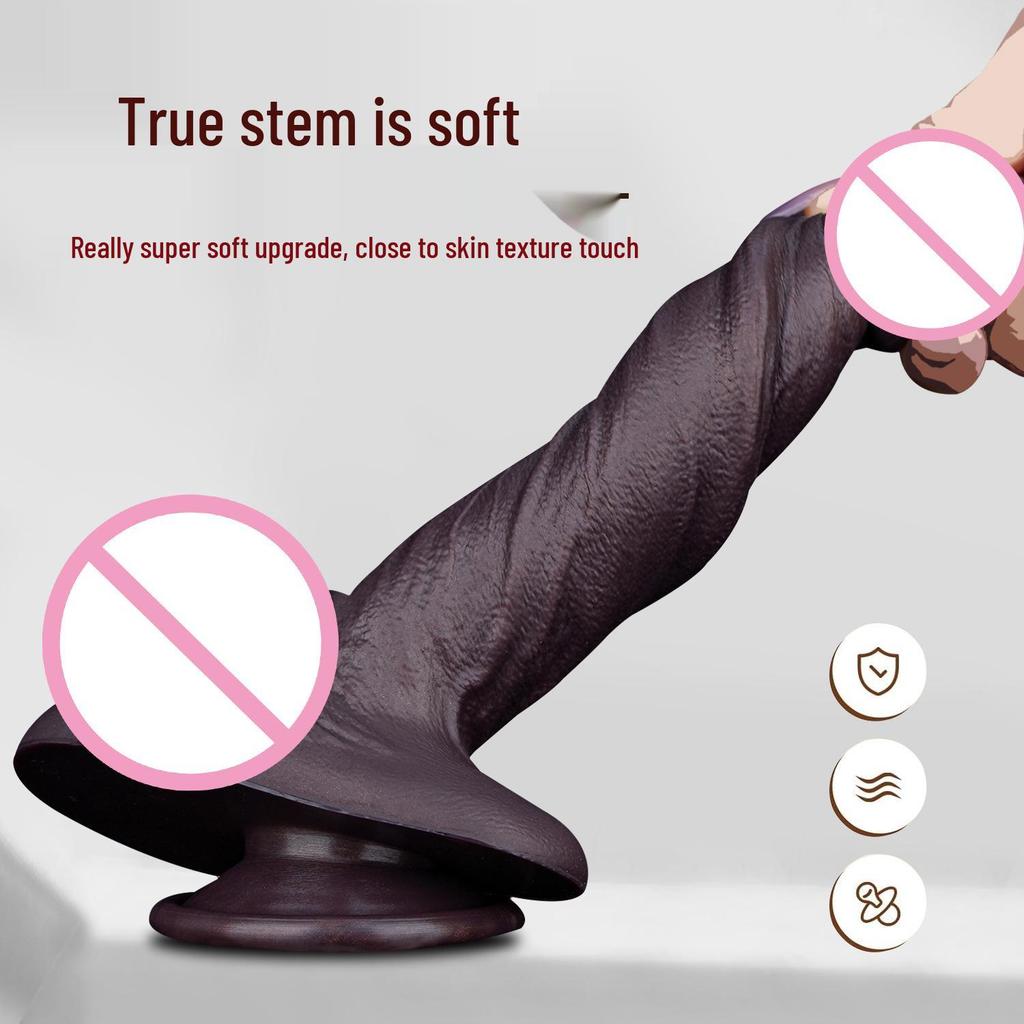 Реалистичный Симулятор Пениса Чернокожего Мужчины Женский Мастурбатор - Мягкий, Толстый, Ручные Движения для Интенсивных Оргазмов