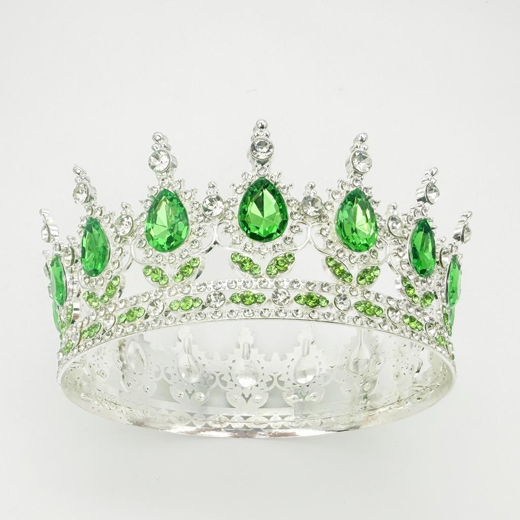 Full Circle Crown Tiara Colorful Baroque Retro Full Diamond Jewelry Wedding Accessories Crown Bridal Crown