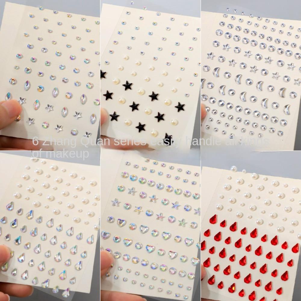 Кристальная радуга, драгоценные камни для лица, ювелирная наклейка с бриллиантами, сценическое украшение, 3D украшение для нейл-арта