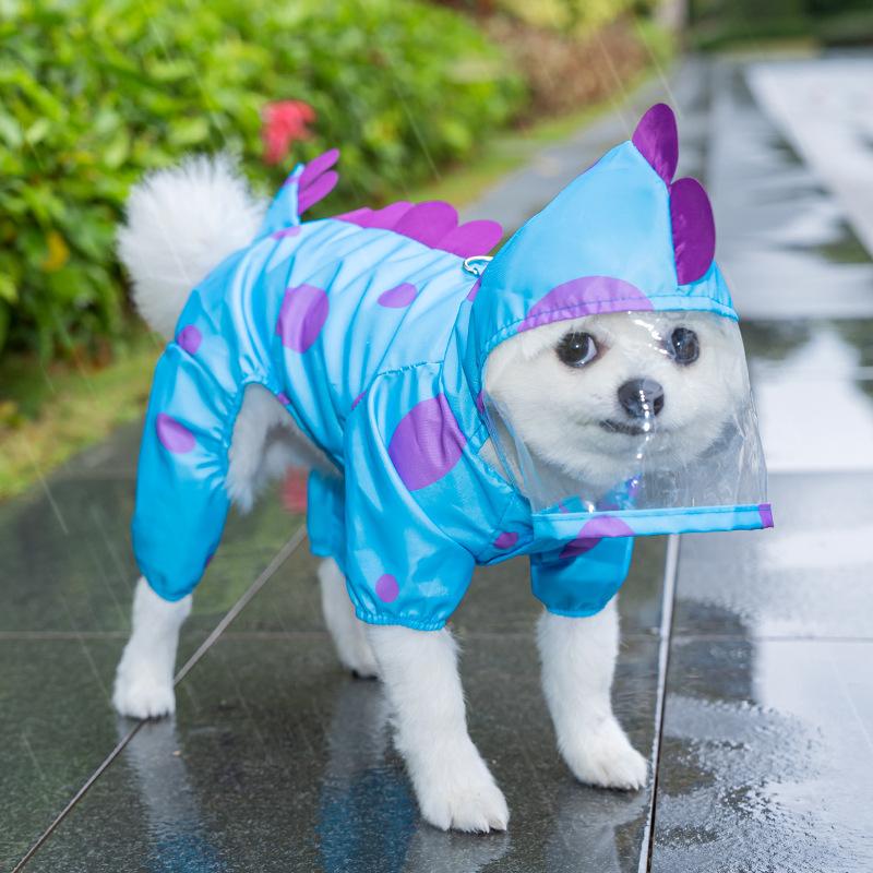 Dog Raincoat, Blue-haired Medium-sized Dog, Four-legged Cat, Waterproof Bag, Windproof Dog Clothes, Cat Raincoat, Pet