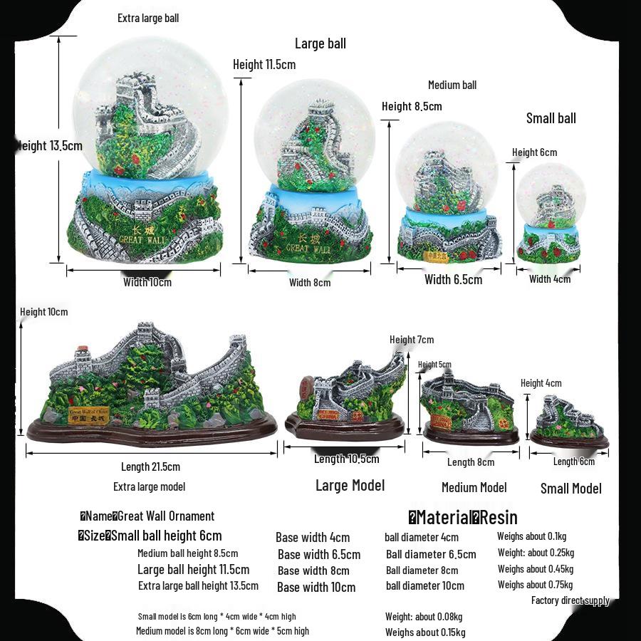 Beijing Souvenir Crystal Ball: Forbidden City, Temple of Heaven, Great Wall