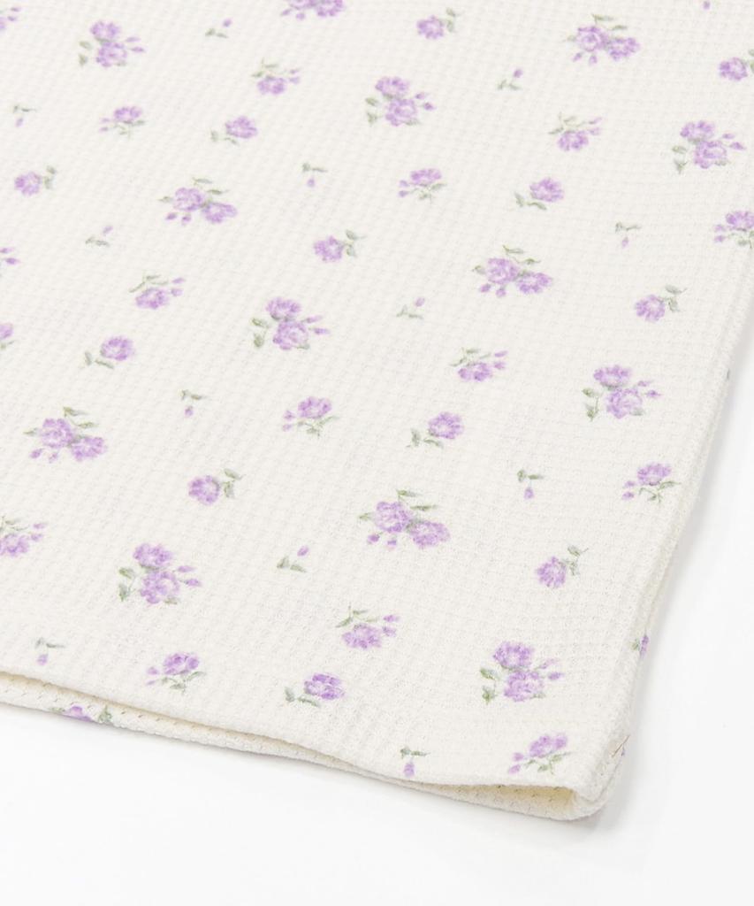 Пижамный комплект с вафельным цветочным узором и шортами на бретелях с оборками, комплект из 3 предметов, лавандовый [JE Morgan] и