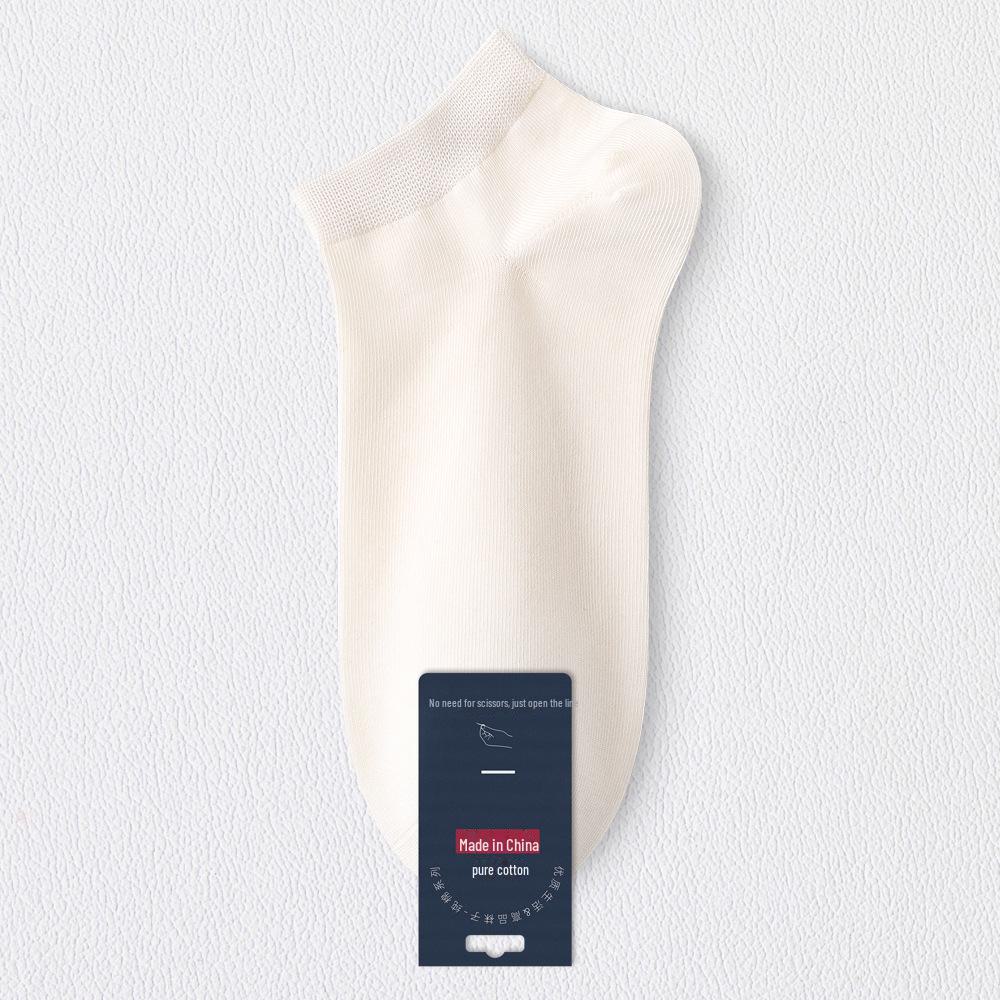 Мужские летние короткие антибактериальные носки из чистого хлопка - черные, впитывающие пот, дезодорирующие, всесезонные, тонкие, в стиле лодочки