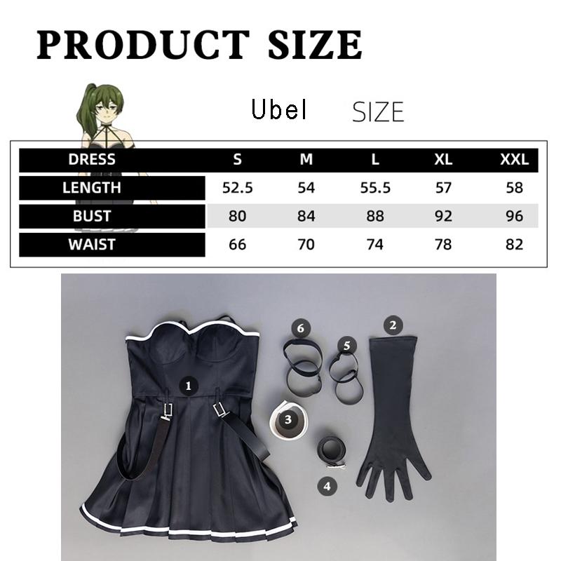 Anime Sousou No Frieren Ubel Cosplay Costume Frieren Beyond Journey's End Women Black Dress Halloween Suit