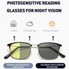 2025Night Vision Multifocal Photochromic Glasses Yellow Anti Blue Light Reading Glasses Business Dual-purpose Presbyopia Glasses