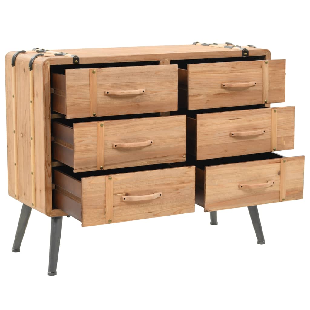 Solid Wood Drawer Chest Pine 91 x 35 x 73 cm