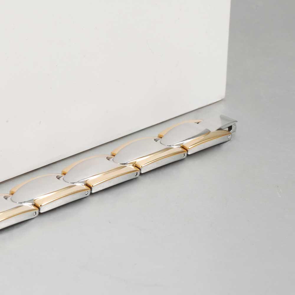 Ikuinen Magnetic Bracelet Men Stainless Steel Magnet Germanium Gold Chain Bracelet Male Christmas Bracelet for Men Jewelry