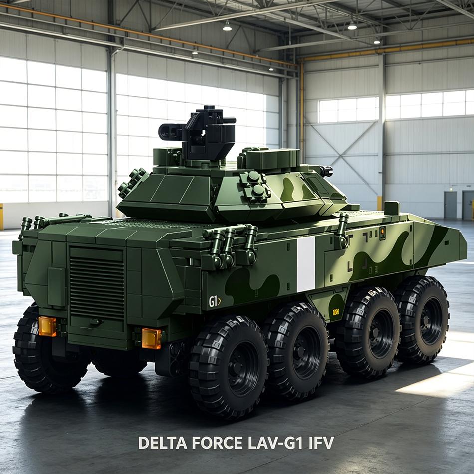 Вторая Мировая Война Военный Отряд Дельта LAV G1 БМП Модель Строительные Блоки Бронированная Боевая Машина Пехоты с Солдатами Кирпичики Игрушки Подарки для Детей