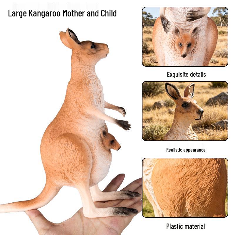 Realistic Kangaroo Mother and Child Model - Children's Cognitive Toy and Gift Ornament