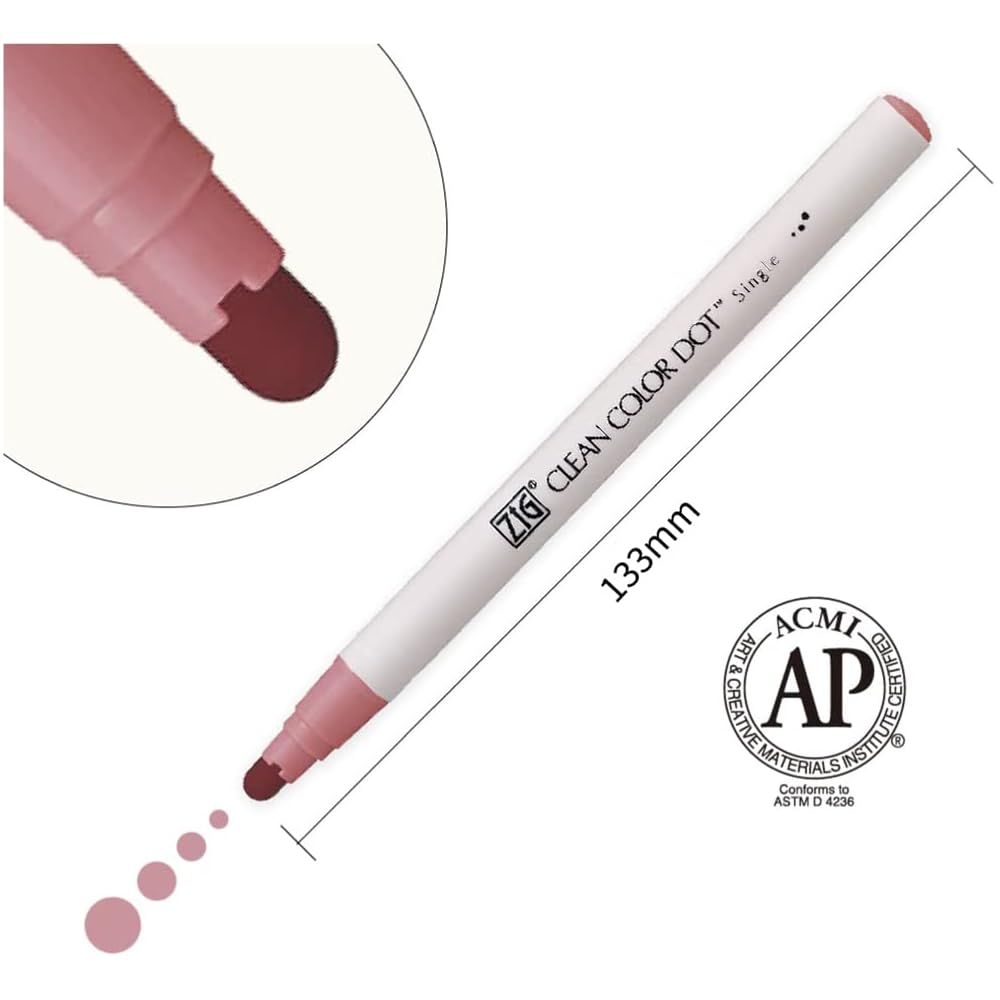 Кэритэйк Ручка на водной основе ZIG Clean Color Dot Одиночная Мягкий Дымчатый Набор TCSD-6100/6VB