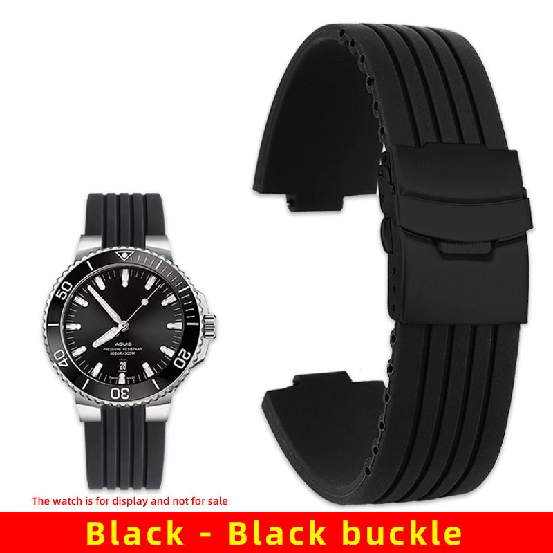 22x11 мм 24x12 мм выпуклый конец Силиконовый ремешок для часов Для Oris Aquis 7330 7740 Ремешок для часов Дайвинг Мягкая резина Мужской браслет