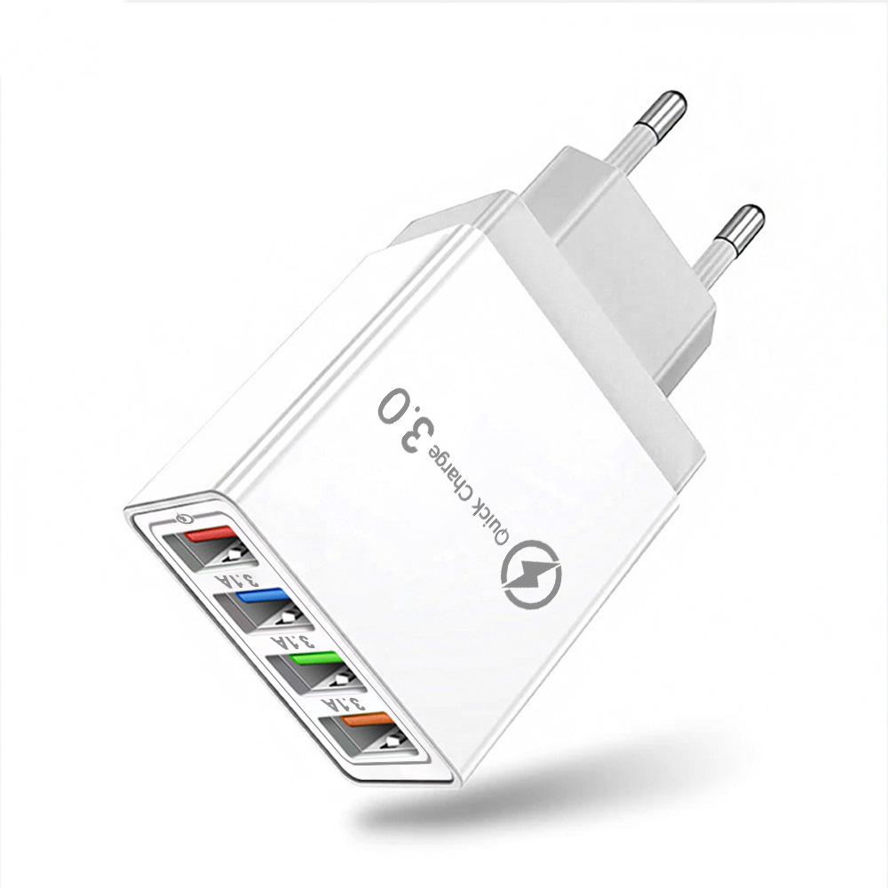 PD33W GaN QC3.0 Multi-Port Fast Charger, European Standard, 9V/12V Compatibility.