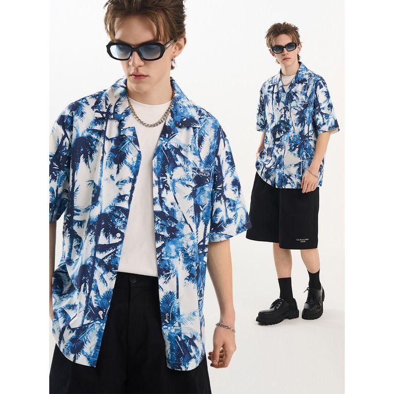 Harshandcruel Ye Lin Double Shadow Ink Print Full Print Short Sleeve Shirt