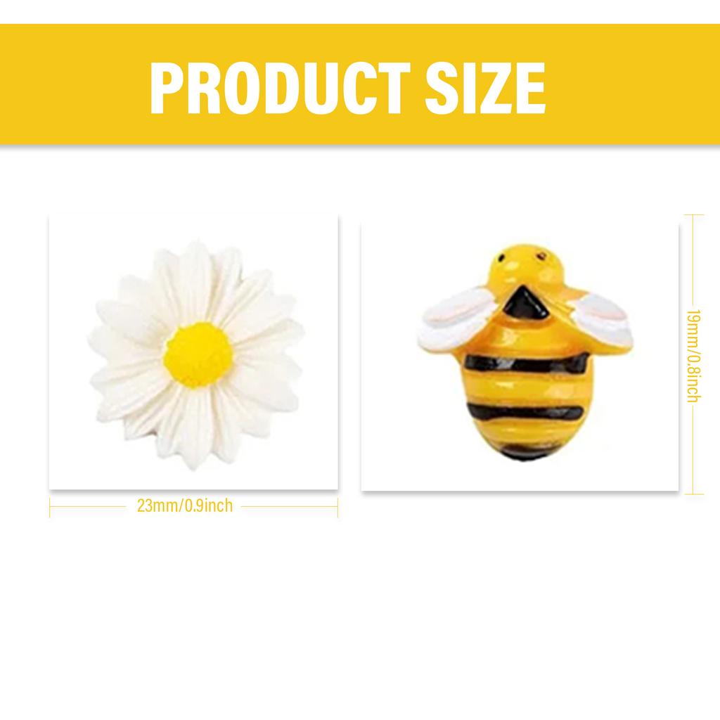 Упаковка из 50 украшений из смолы в виде ромашек и пчел. Украшения в виде ромашек для поделок своими руками, скрапбукинга и подарков на вечеринку.