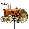 Tractor Windmill Sculpture Skeleton Riding Motorcycle Wind Spinner Decoration Metal Kinetic Weather-resistant Outdoor Garden Yard Patio Lawn