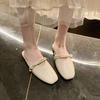 Fashion Vintage Women's Half Slippers Skirt 2025 Spring Summer New Style Casual Mullet Flat Bottom Sandals Pvc  Slippers