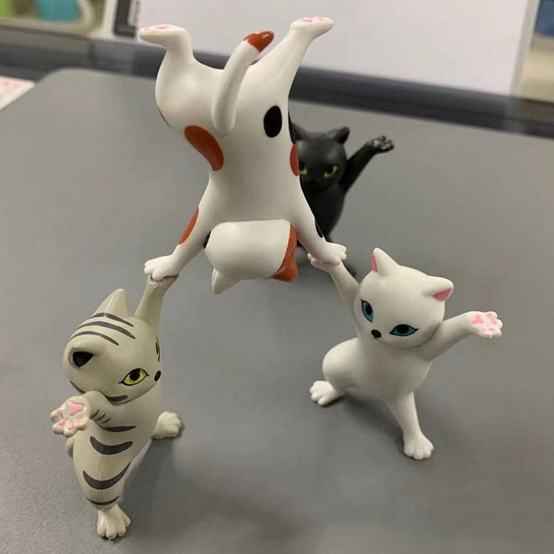 Танцующая фигурка кота, украшение, анимационная модель кота, модная игрушка, очаровательная капсула для кошек, игрушка, кукла, украшение для торта
