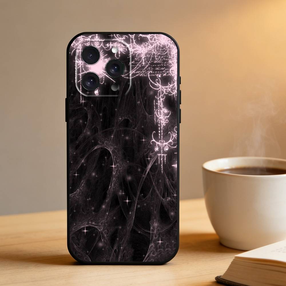 Готический Кокетливый Кибер Сигилизм Чехол Для Телефона Для iPhone 16,15,14,13,12,17,Pro Max,Plus Силиконовый Черный Чехол