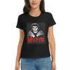 Женская футболка Misfits Череп Летняя с коротким рукавом Круглый вырез Хлопковые футболки Одежда Топы Streetwear