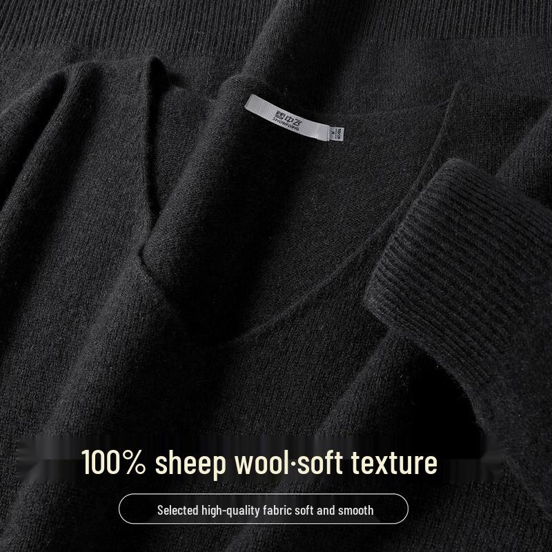 SNOWFLYING Женский базовый трикотажный свитер с V-образным вырезом из 100% мериносовой шерсти